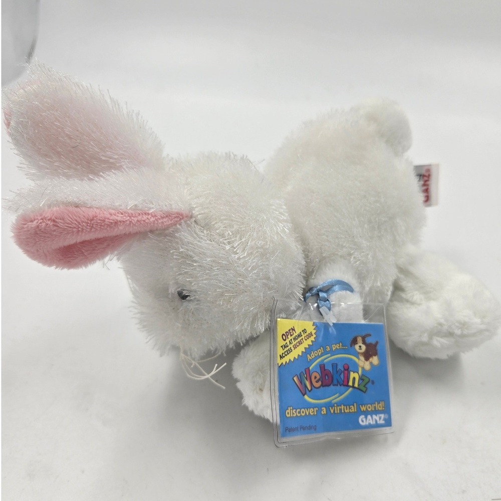 Ganz Webkinz Rabbit White Bunny Plush Stuffed Animal HM078 New With Sealed Code